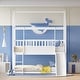 preview thumbnail 1 of 15, House Bunk Bed w/Convertible Slide & Ladder, Twin Over Twin, Safety Guardrail Included. White