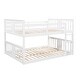 preview thumbnail 6 of 7, Modern Solid Pine Wood Frame Full Over Full Bunk Bed with Ladder and Full-length Guardrail.