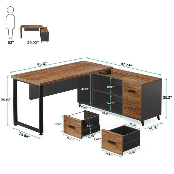 L Shaped Desk with File Drawer for Home Office - Bed Bath & Beyond ...