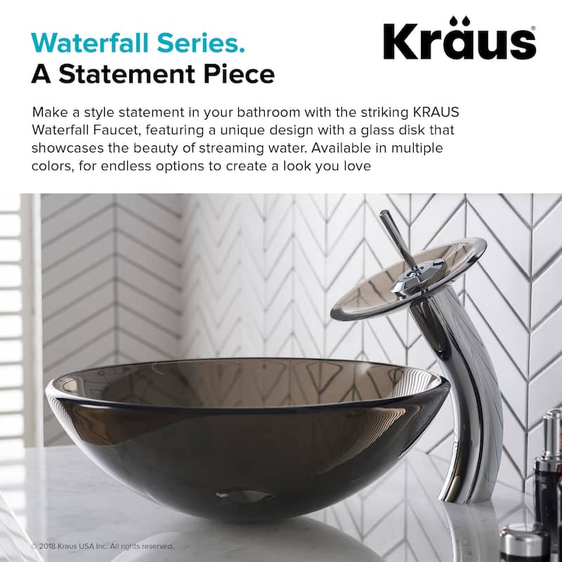 Kraus Waterfall Single Hole Vessel Bathroom Faucet