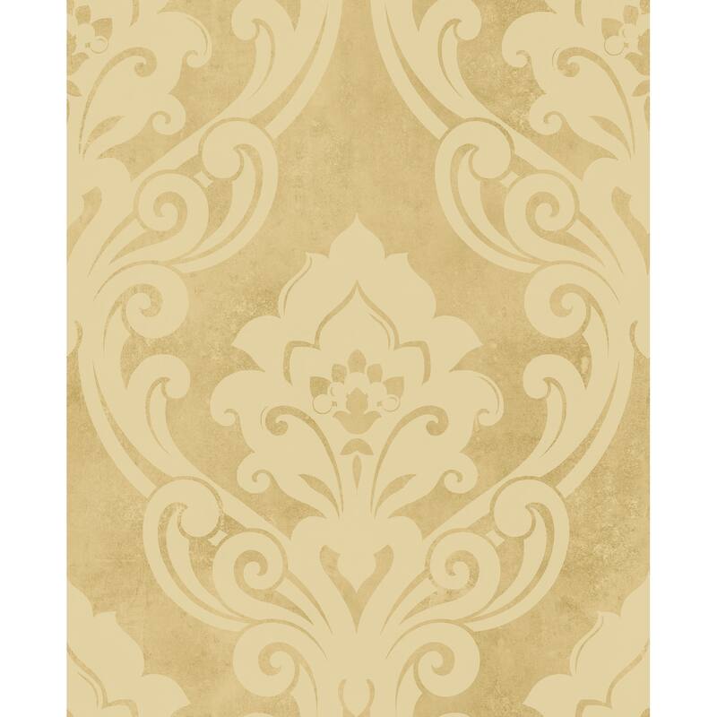 Seabrook Designs Vogue Damask Unpasted Wallpaper