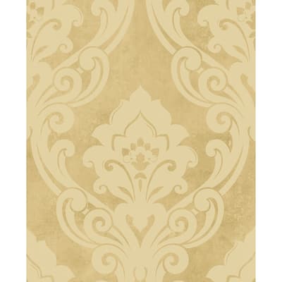 Seabrook Designs Vogue Damask Unpasted Wallpaper