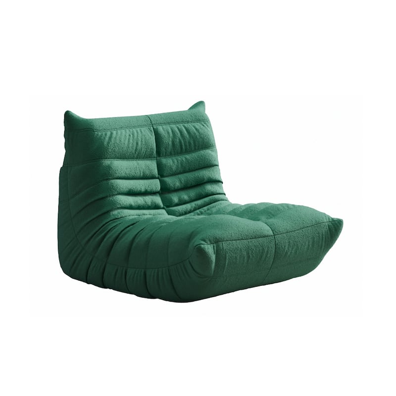 Single Lazy Sofa Teddy Fabric Soft Sponge Lounger Bean Bag Chair