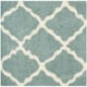 SAFAVIEH Dallas Shag Giusy Trellis 1.5-inch Thick Rug - 6' x 6' Square - Seafoam/Ivory