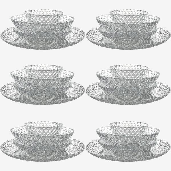 Set-24, Clear, Dinnerware