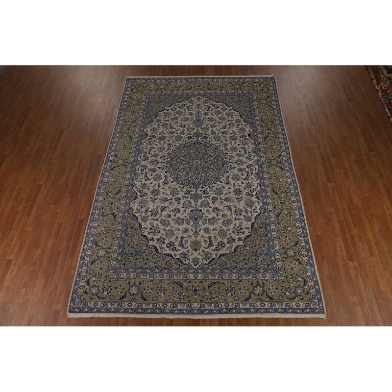 Traditional Kashan Persian Vintage Area Rug Handmade Wool Carpet - 8'0" x 12'3"