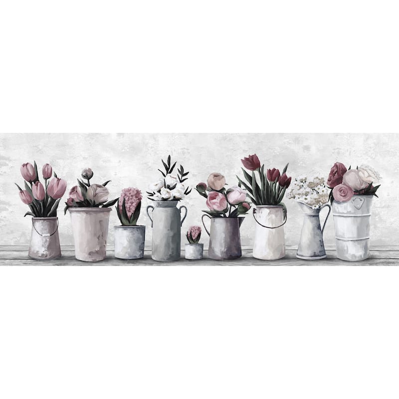 'Fresh Cut Flowers' Painting Print on Wrapped Canvas