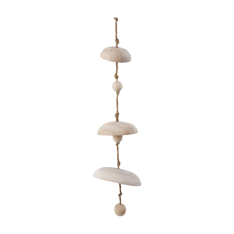 Paulownia Wood Garland with Jute Cord - 3.74"L x 3.74"W x 72.0"H