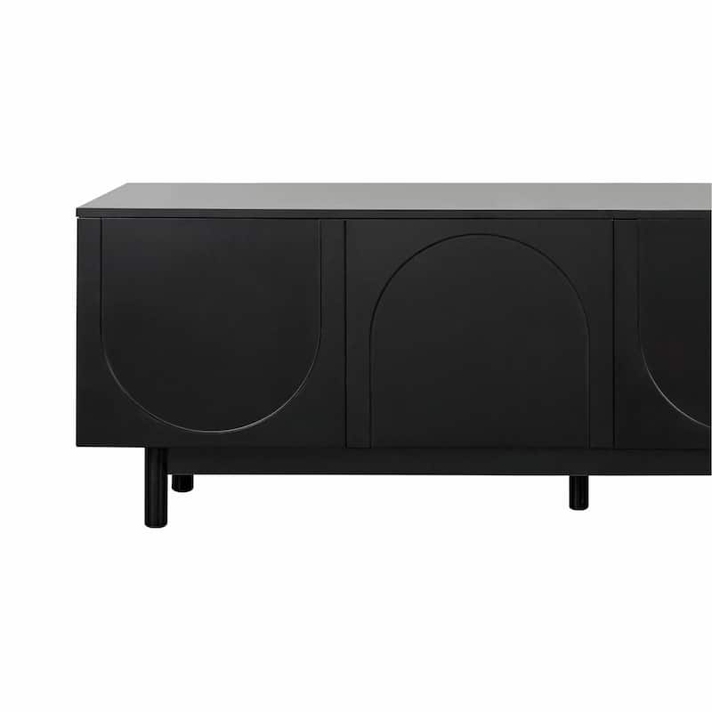 Minimalist TV Stand with Arch Cabinets for TVs Up to 78''