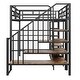 preview thumbnail 25 of 25, Full Size Metal Loft Bed with Staircase, Low Storage Table & Storage Shelves & Full-Length Guard Rail, No Box Spring Needed