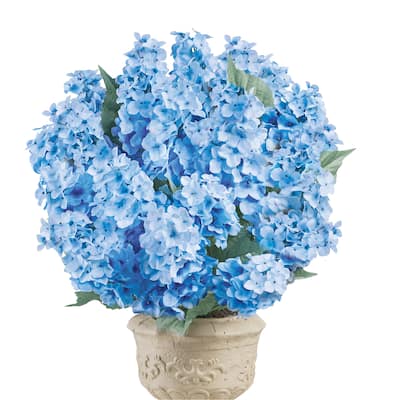 Cone Hydrangea Artificial Floral Bush Picks, Set of 3 - 9 x 20 x 9