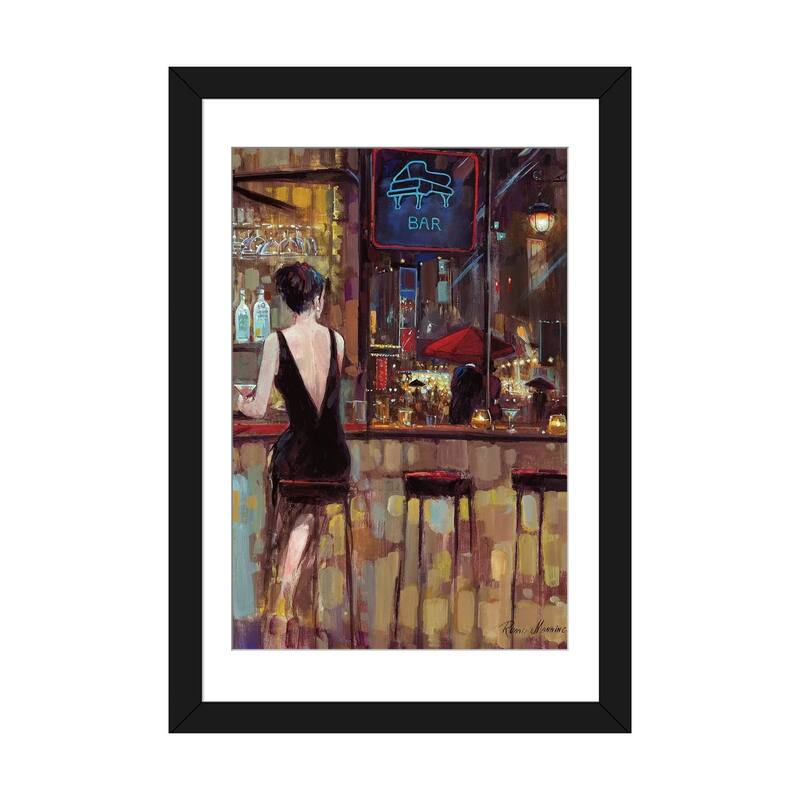iCanvas "Piano Bar" by Ruane Manning - Black - 32x24x1