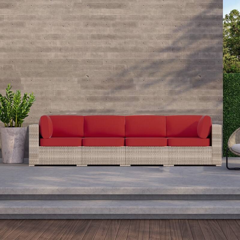 14-Piece Patio Furniture Sofa Cushions, 6-Seater Outdoor Cushion Set (Only Include Cusions，Not Sofa） - 25.6*25.6*4in