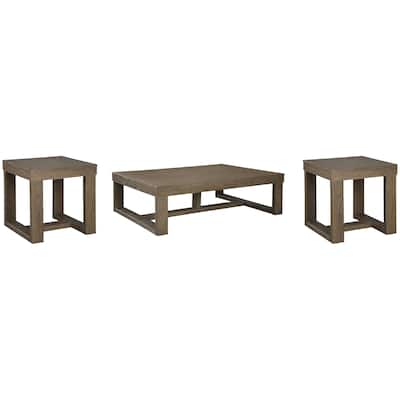 Signature Design by Ashley Cariton Gray Coffee Table with 2 End Tables - 56" W x 42" D x 17" H