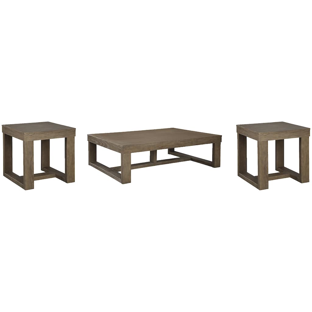 Signature Design by Ashley Cariton Gray Coffee Table with 2 End Tables - 56" W x 42" D x 17" H