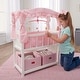 preview thumbnail 3 of 8, Badger Basket Canopy Doll Crib with Baskets, Bedding, and Mobile - White/Pink - 24" x 12" x 31"