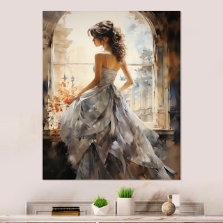 Designart "Fashion 1870S Victorian Portrait I" Fashion Large Metal Prints