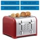 preview thumbnail 3 of 6, Kenmore 4-Slice Red Stainless Steel Toaster, Dual Controls, Wide Slot