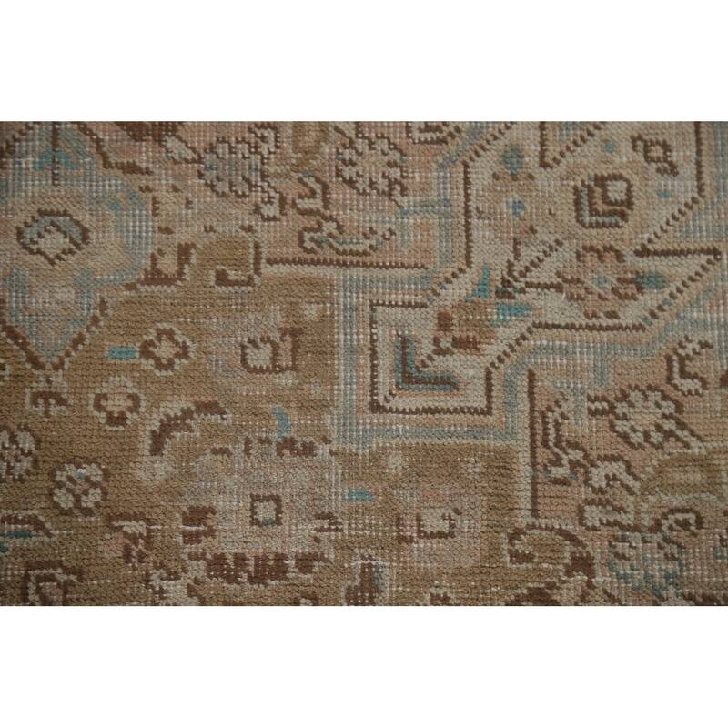 Hand Knotted Oriental 100% Wool Carpet Traditional Medallion Yellow & Gold Tabriz Area Rug - 9' 9'' X 6' 7''