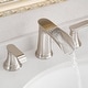 preview thumbnail 11 of 33, Double Handle Three-Hole Bath Waterfall Faucet with Drain Brushed Nickel