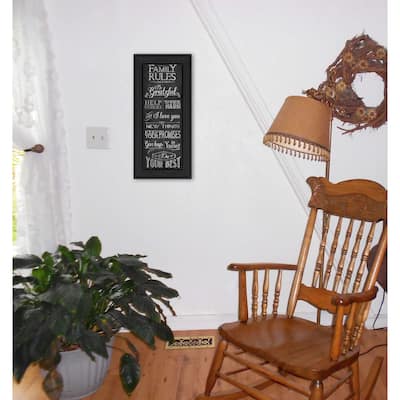 TrendyDecor4U Contemporary "Family Rules" Framed Print Wall Art by Susan Ball