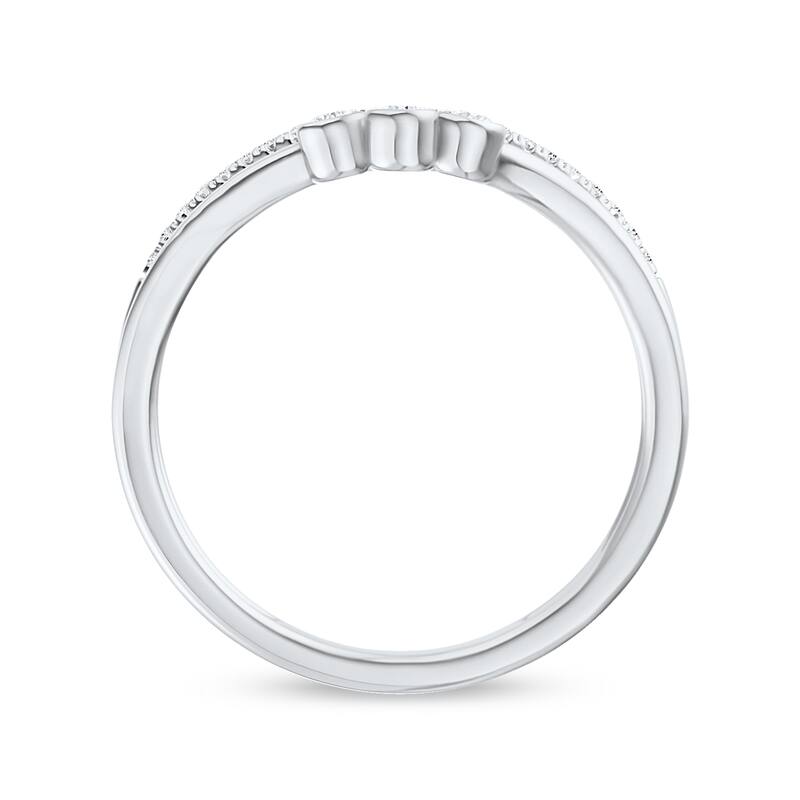 1/10ct TDW Diamond Contour Wedding Band in 10k Gold for Women