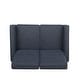 preview thumbnail 6 of 9, Denison Upholstered Loveseat Pushback Recliner by Christopher Knight Home