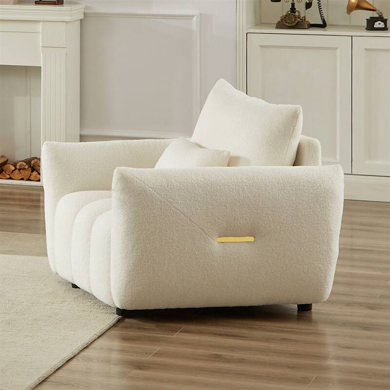 Teddy Fabric Modern Upholstered Lounge Chair with One Pillow