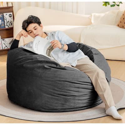 Giant Memory Foam Bean Bag Chair with Washable Velvet Cover