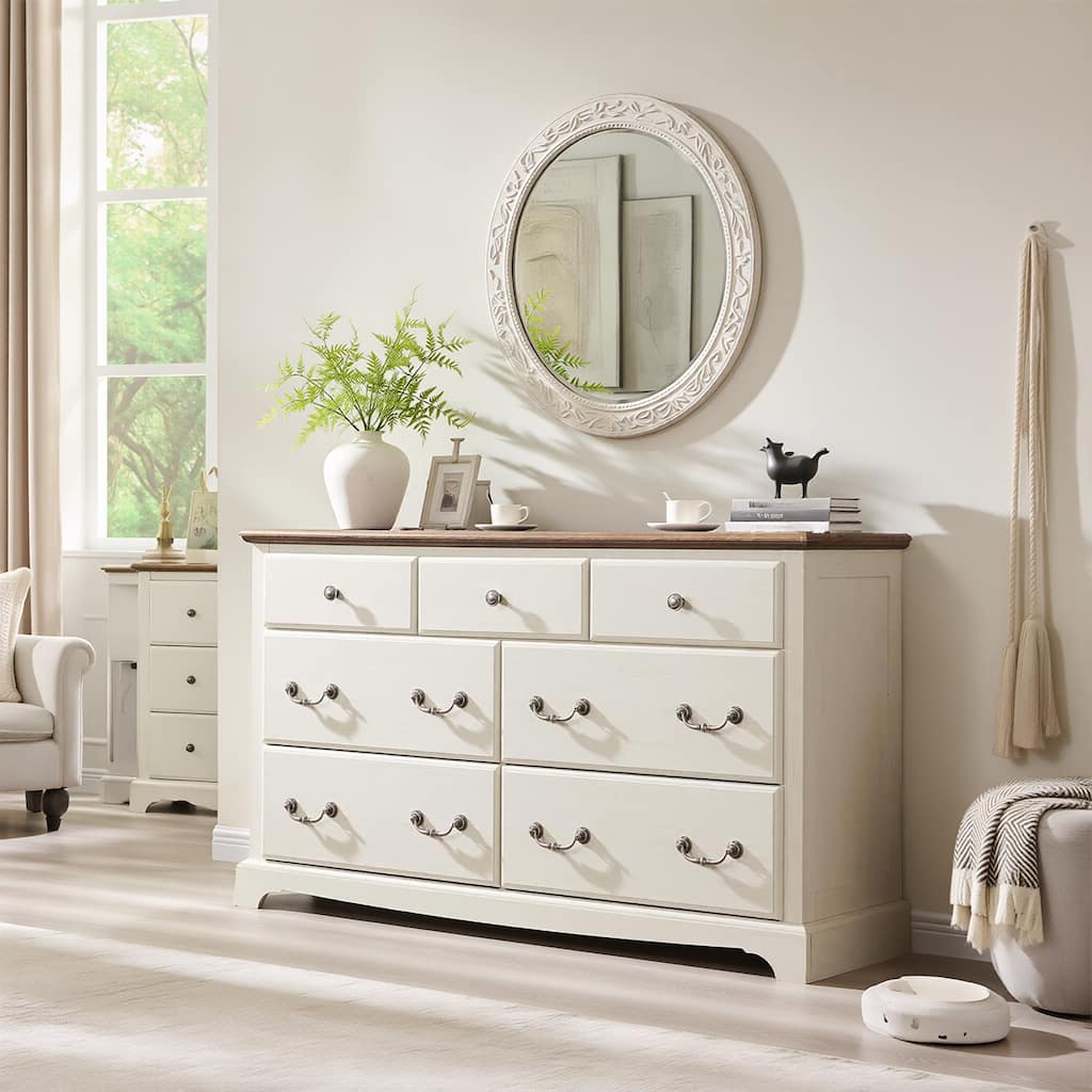 Vintage 7 Chests Drawer, Rustic Dressers, Chest Organizer for Bedroom