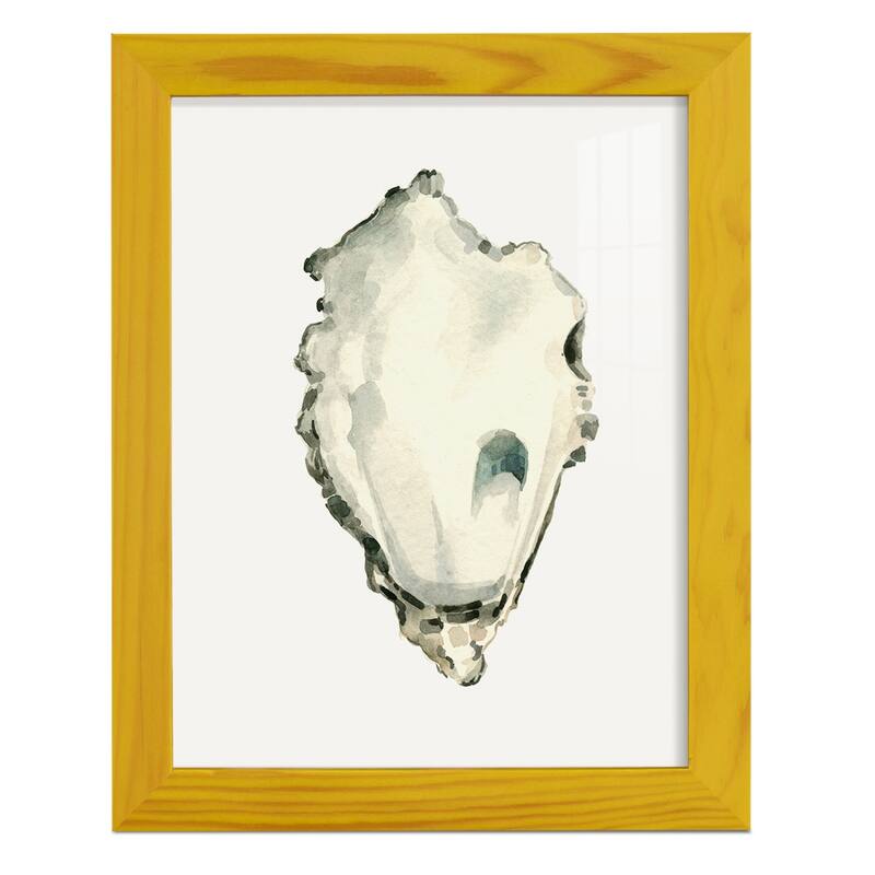 Neutral Oyster Study IV -Framed Print w/glass-Cherry Red