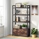 preview thumbnail 9 of 18, Lateral File Cabinet with Drawer and Bookshelves, Printer Stand Filing Cabinet Bookcase