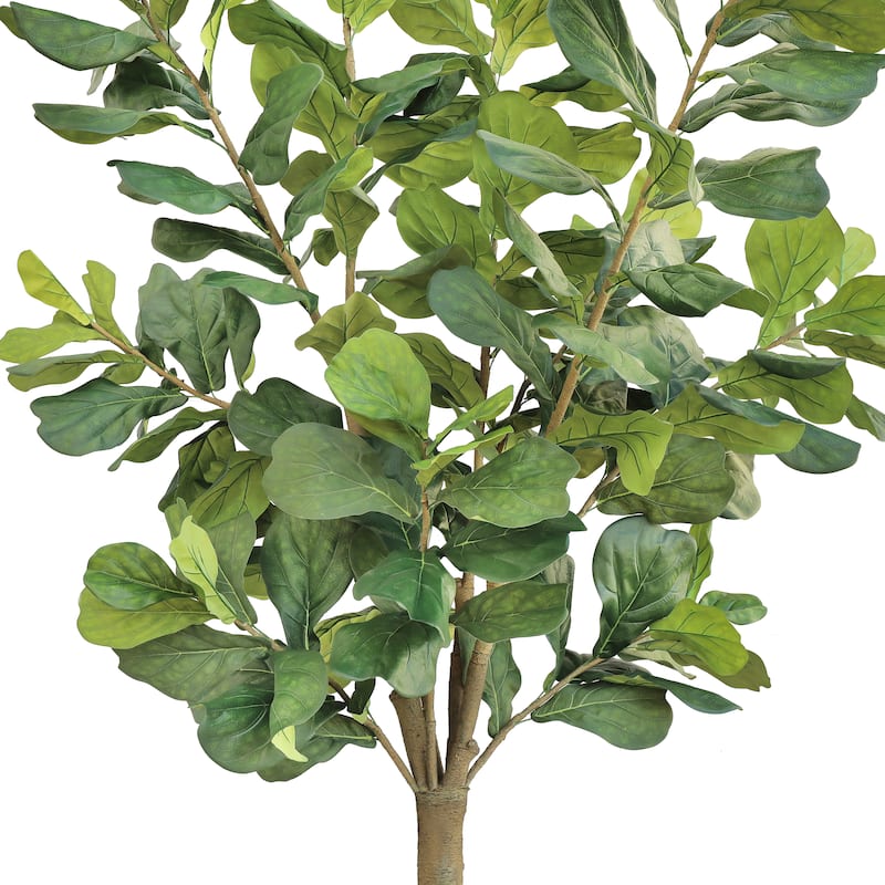 10ft Deluxe Artificial Fiddle Leaf Fig Tree in Black Pot - 120" H x 48" W x 48" DP