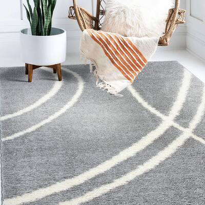 Porch & Den Rampart Soft Stripe Indoor Shag Area Rug