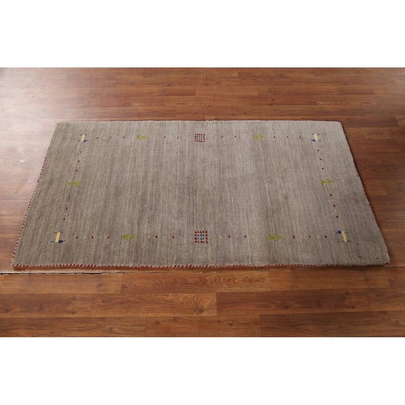 Gabbeh Indian Accent Rug Handmade Contemporary Wool Carpet - 2'7"x 4'9"