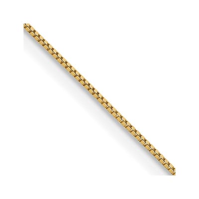 Curata 14k Yellow Gold Solid 0.5mm Baby Box Chain Necklace Options: 16 18 20 24