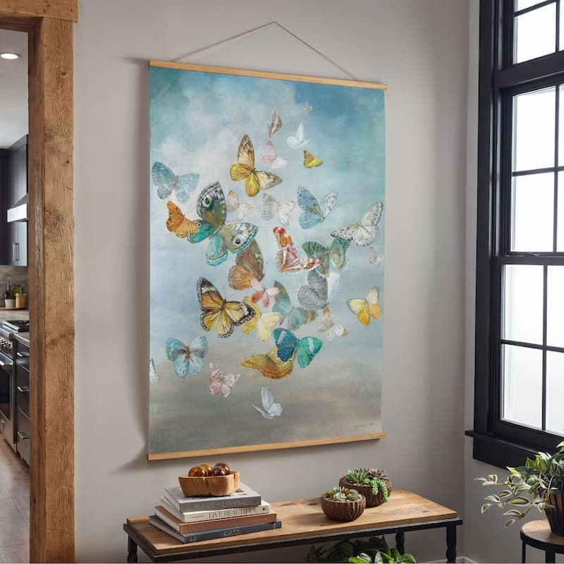 Indoor Wall Decor Canvas Tapestry, Butterflies in Flight