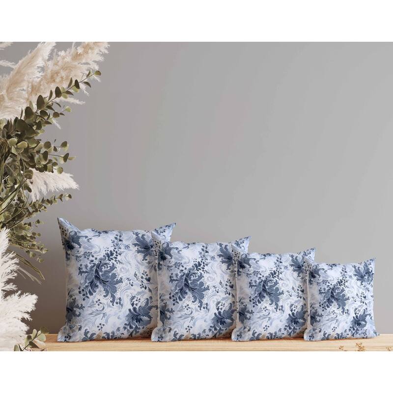 Retro Remix Indoor/Outdoor Reversible Throw Pillow Blue and Grey