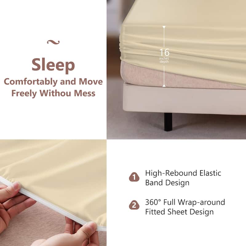 Cooling Bedding Sheet Set Silky Smooth and Breathable Lyocell Bed