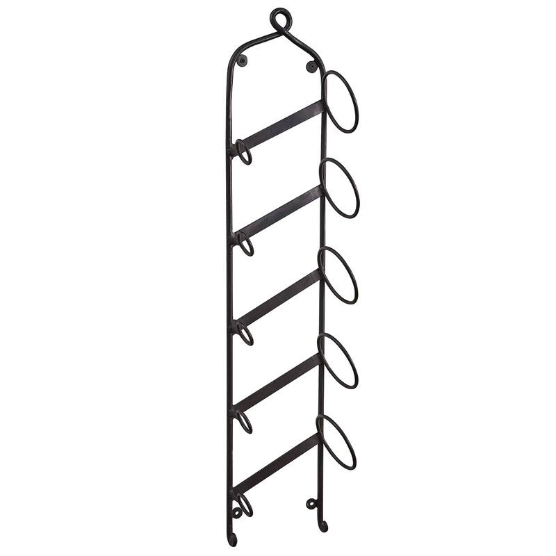Park Designs Forged Iron Hanging Bottle Rack - 4 x 8 x 34.25