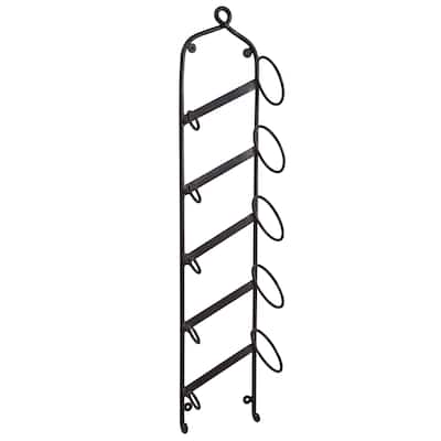 Park Designs Forged Iron Hanging Bottle Rack - 4 x 8 x 34.25