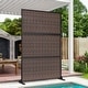 preview thumbnail 158 of 166, Outdoor Privacy Screen with Stand for Patio Garden Metal Fence Brown - 015-Plastic