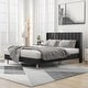 preview thumbnail 5 of 145, Alazyhome Upholstered Platform Bed Frame Black - Queen