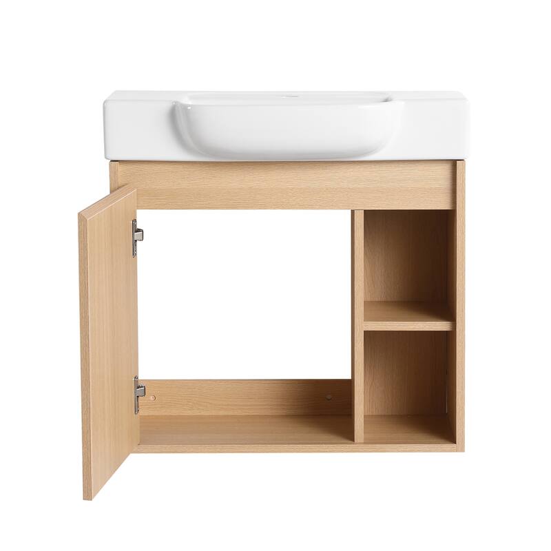 Bathroom Vanity With Sink In 24/28 Inch, Floating Bathroom Vanity With Soft Close Door