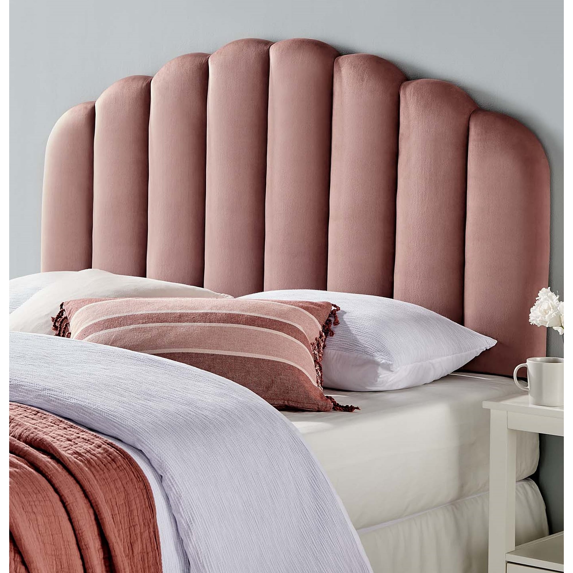 Scalloped upholstered headboard sale