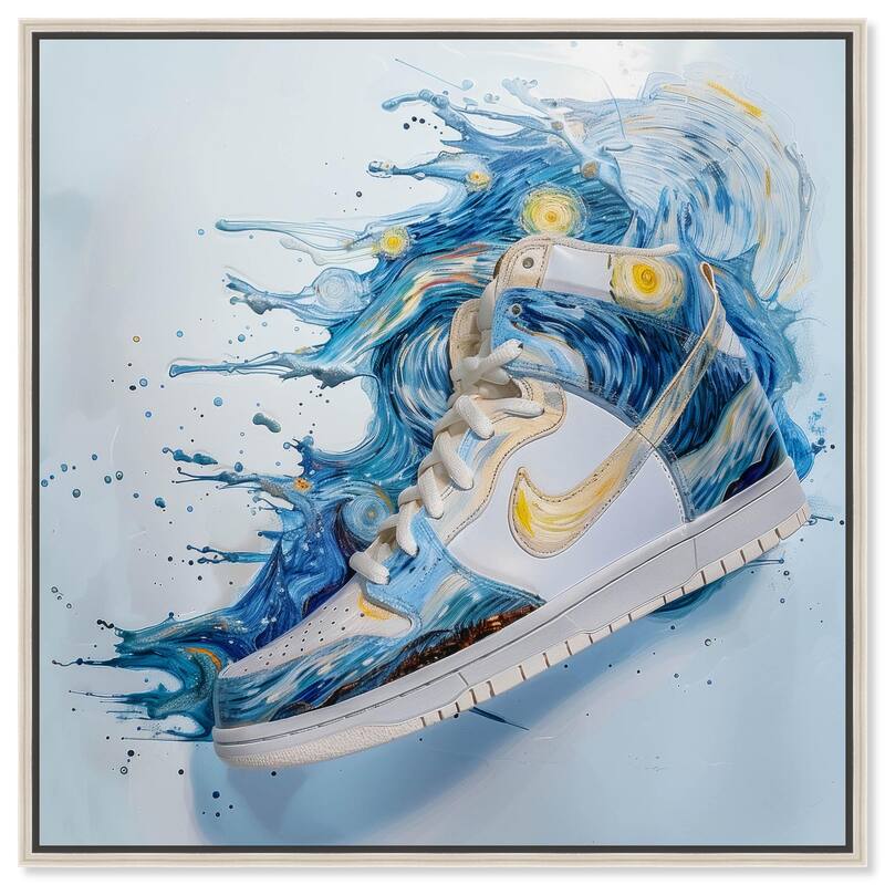 Starry Night Sneaker Splash Canvas by Art Remedy - Silver - 24" x 24"
