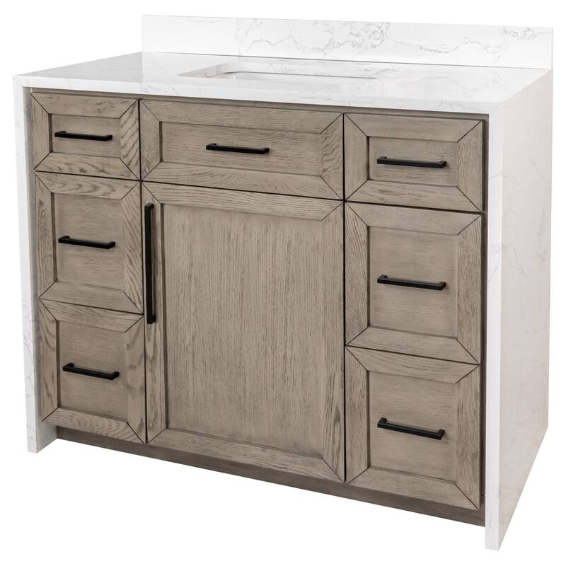 KitchenBathCollection Palisade 42" Waterfall Vanity with Engineered Marble Top