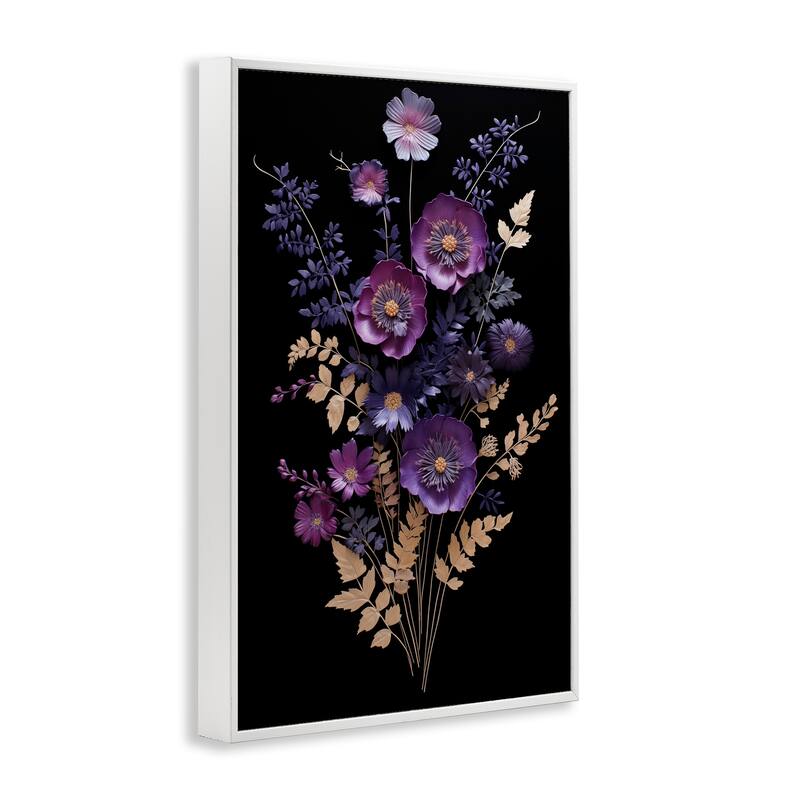 Stupell Dimensional Purple Flowers Framed Giclee Art Design By Heidi Kuntz