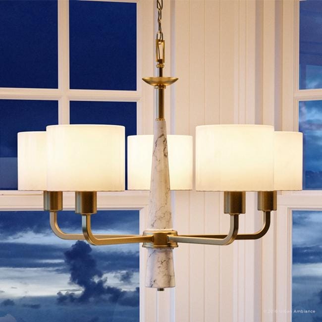 Luxury Cosmopolitan Chandelier, 21.5"H x 27"W, with  Transitional Style, Palladian Gold Finish by Urban Ambiance (60 to 100 Watts - Steel - Gold - 4 - Chandeliers For Bedrooms by Overstock.com