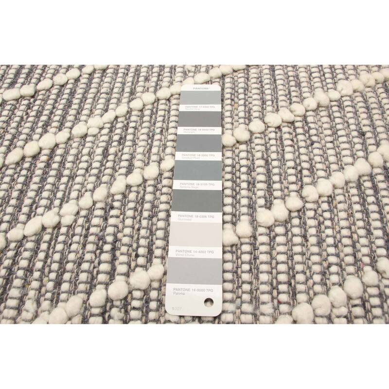 ECARPETGALLERY Braid weave Sienna Grey Wool Rug - 5'0 x 7'11